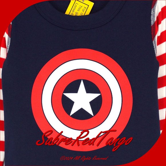 NWT Hanna Andersson Organic Long Johns Pajamas Marvel Captain America 150 12 - Picture 2 of 4